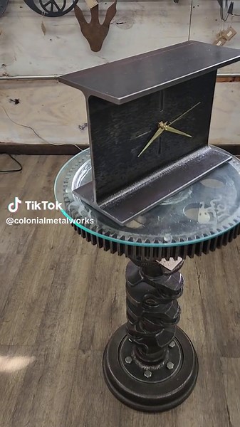 Repurposed Industrial Steel I-Beam Clock | Unique Metal Art