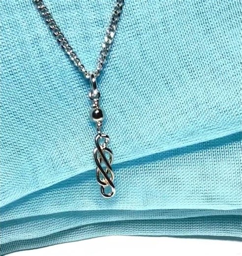 Small Ladies Celtic drop necklace sterling silver drop pendant #jewelry