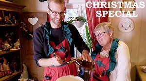 Norwegian Grandma baking Christmas cookies - Krumkake, Fattigm...