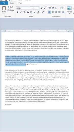 WordPad me CUT COPY OR PASTE#computer