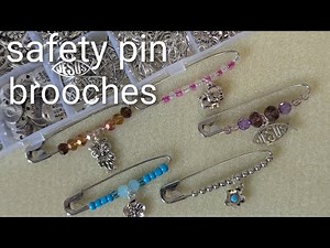 Making Safety Pin Brooches 🧷 #safetypins #brooch #beads #charms #diyjewelry #diybrooch