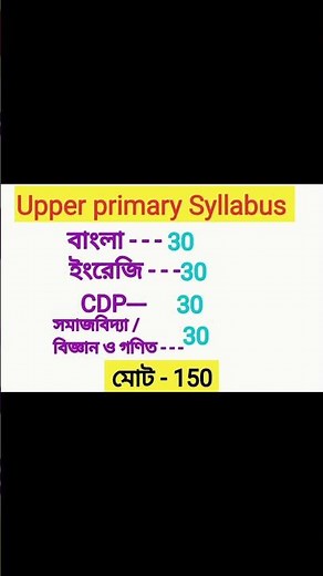 Upper Primary Syllabus 2025 | Class 5-8 New WB Syllabus | Full Subject Wise Chapter List