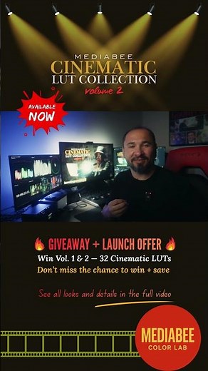 Cinematic Film LUTs Vol. 2 by Mediabee | Launch Special & Giveaway