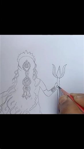 How to draw cute durga drawing # mata durga art Cute 🥰 sketch art drawing kaise banaye easy# art