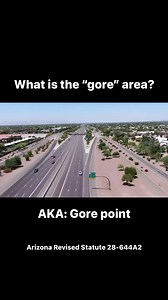 What is the “gore” area? It's the area between a roadway and an entrance/exit ramp (forming a triangle 🔺🔻). Drivers should NOT drive through or stop in the gore area. It is unsafe, illegal (A.R.S. §28-644), and endangers you and other motorists. In 1998, DPS Officer Doug Knutson was killed by a driver crossing through the gore area. If you miss your exit, be patient and take the next one. #AZTroopers #CourteousVigilance #WednesdayWisdom #DriveSafe | Arizona Department of Public Safety