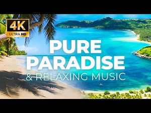 Beautiful Beach Scenery & Relaxing Music 🌴☀️ 3 Hour Nature Video. 4K Ultra HD Video