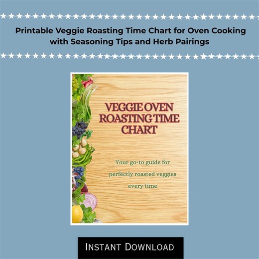 Printable Veggie Roasting Time Chart - Etsy