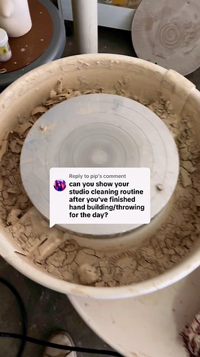2.6K views · 61 reactions | Replying to @pip I am REALLY good at making a mess. Of course I always clean up when I’m working at a community studio, but when I’m working at home, I like to leave a mess. #pottery #clay #handmade #crafty #diy #oddlysatisfying #cleaning #deepclean #cleanwithme #craft #hobby #artist #potterswheel #wheelthrowing #smallbusiness #homestudio #potterystudio #potterswheel #wheelthrowing #clay #messy | Naturallygrace | Facebook