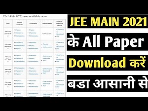 JEE MAIN 2024 All Papar Download || JEE MAIN All Papers PDF Download | JEE MAIN Paper Download 2024
