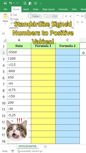 Excel Data Fix: Standardize Signed Numbers to Positive Values! #excel #dataextractor #exceltips