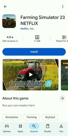 Farming simulator FS 23 Netflix 1.1GB #fs23 #simulator #shorts #video #gaming #netflix
