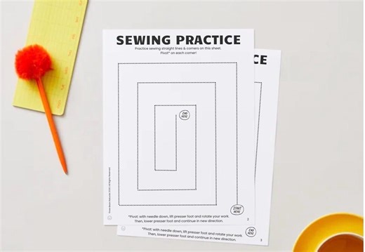 Printable Sewing Practice Sheets (12 Pages!) | Download & Print - Etsy