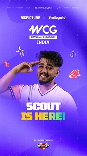 UPTHRUST ESPORTS on Instagram: "When the MVP speaks, you listen. Scout owned the Group War, and now he’s taking that energy straight to WCG India. Be there, feel it LIVE. Grab your tickets for 12th & 13th Nov, exclusively on Swiggy Scenes - link in bio! #UEXWCG #WCG2025 #WCG #WorldCyberGames #WCG2025India #GamingKaTyohar #esports #UpthrustEsports"