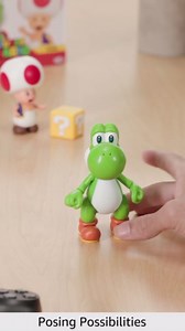 Super Mario Nintendo 4 Inch Action Figure 2-Pack: Yoshi & Toad with Accessories