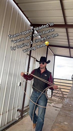 Cowboy Ropers Warm Up with a Funny Twist