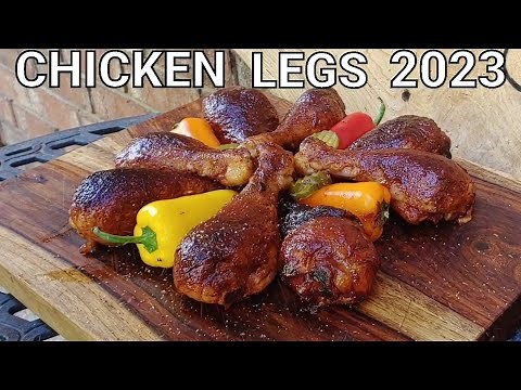 Grilling Chicken Leg on a charcoal grill