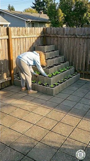 Simple DIY Organic Salad Planter with Strawberries Using Cement Blocks | Sustainable Garden Project