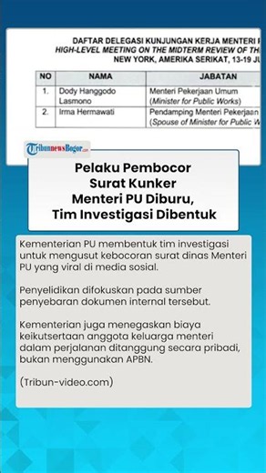 SURAT BOCOR! Kementerian PU Buru Dalang Penyebar Dokumen Perjalanan Menteri PU