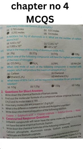 9th class chemistry chapter 4 MCQS #chemistry # #class9thchemistry #chemistryclass9 #chemistry9th