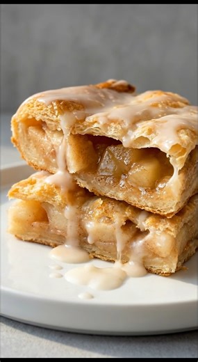 🍎 Chicago-Style Bakery Apple Slices | Thick, flaky layers with gooey cinnamon apples 🤍 If you’ve ever stood in a Chicago bakery staring at those oversized apple slices behind the glass, you already know the magic. These **Chicago-style bakery apple slices** are stacked with tender cinnamon apples, wrapped in flaky pastry, and finished with a sweet vanilla glaze that soaks into every layer. This is old-school bakery comfort at its best — hearty, generous, and meant to be sliced big. The kind of