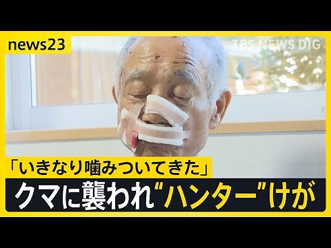 【80歳男性がクマに銃で反撃】「いきなり噛みついてきた」クマに襲われ新潟のハンターがけが 欧州でも被害相次ぐ エサやりで100万円の罰金を検討【news23】｜TBS NEWS DIG