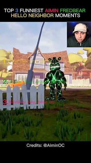 Top 3 Funniest Aimin Fredbear Hello Neighbor Moments