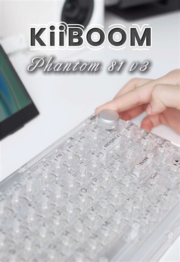 Bàn phím trong suốt, có núm, mà led RGB phải đẹp như thế này. KiiBOOM Phantom 81 v3. #mechanicalkeyboard #kiiboom #phantom81v3 #desksetup #brownq_setup @KiiBOOM