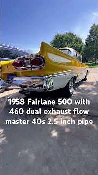 460 BBF Flow Master 40s dual exhaust 2.5” pipe in 1958 Ford Fairlane #460 #flowmaster #automobile