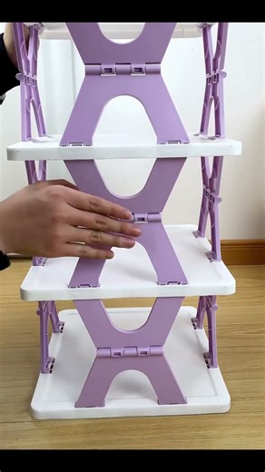 Space Saving Foldable Stackable Shoe Storage Rack