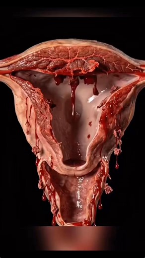 Van Khaled on Instagram: "Cette image montre une coupe anatomique d’un utérus humain, ouverte pour visualiser ses différentes couches. À première vue, l’aspect peut surprendre : présence de sang, de tissu, de parois épaisses. Pourtant, il s’agit simplement de l’anatomie normale d’un organe central du système reproducteur féminin. Les parois musculaires épaisses que l’on observe correspondent au myomètre. C’est un muscle puissant et extensible. Il s’adapte considérablement pendant la grossesse po