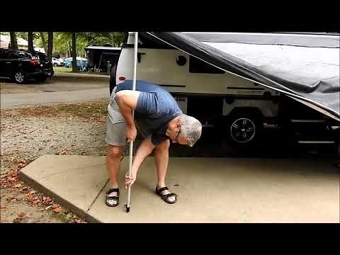 Pop up camper awning set up