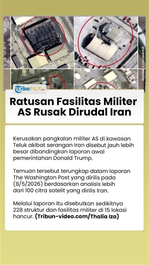 Citra Satelit Iran Rilis Bukti Ratusan Fasilitas Militer AS Rusak akibat Serangan IRGC di Teluk