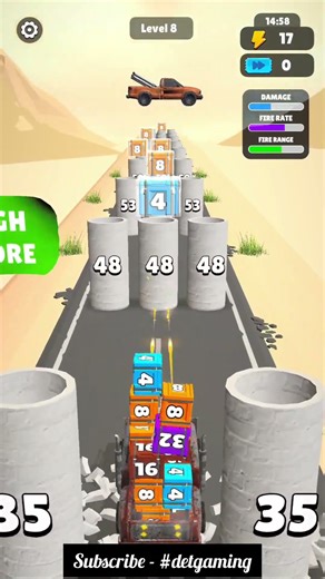 Car Run 2048 Game Level-8 | Transformation Tank to Car #shorts #viral #detgaming