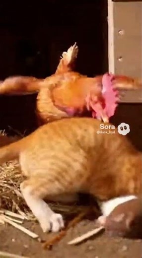 Wild Chicken Coop Brawl: Cat vs Weasel vs Angry Hen 😳🐔🐱💥
