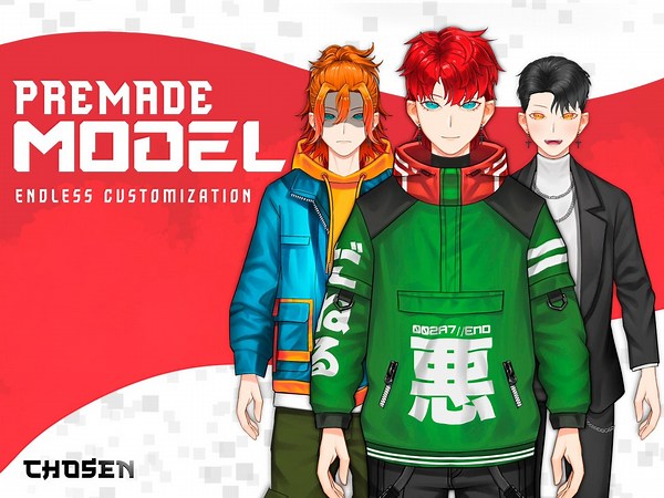 Customizable Premade Vtuber Male Model Fully Rigged and Ready to Use, Endless Customization, Vrchat Avatar With Accessories, L2d Model Vtube - Etsy