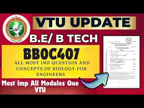 BBOC407 All Modules Biology for engineers Most Very imp Ques with ans #vtu#engineering