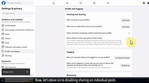 How to stop sharing posts with everyone on Facebook 1. Open your web browser. 2. Type facebook.com in the web address bar and press the Enter key on your keyboard. 3. log into your account if you haven’t already. 4. Click on your profile icon located at the top right corner of the screen. 5. Next, click on “Settings and Privacy” from the menu options. 6. Then, select “Settings” again from the sub-menu that pops up. 7. Scroll down the left panel to “Audience and visibility”, and then click on “Pr
