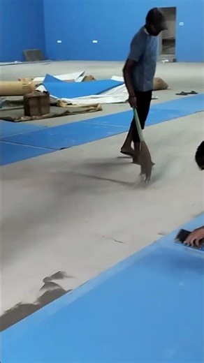 another site for mat installation, also cleaning the areas........