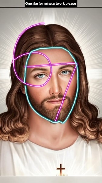 Easy to draw God Jesus Christ, using the number 67