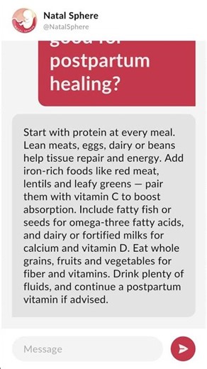 What foods are good for postpartum healing?