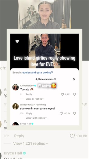Evelyn Ortiz fan video — Aniya reacts to Eve support