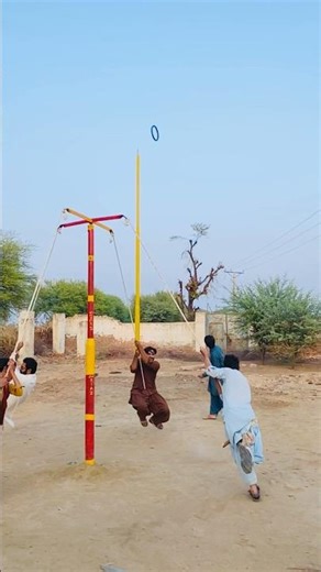 Village Boys Playing Extreme Swing Game 🔥YouTubeShorts#ViralShorts#DesiCulture#VillageVibes