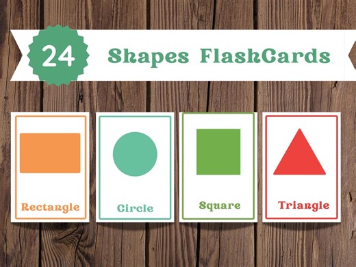 24 Shapes Flashcards for Toddlers, Learning Shapes Printable, Geometry Cards for Kids, Preschool Shape Recognition, Montessori Math PDF - Etsy Canada