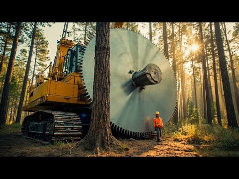 Extreme Dangerous Fastest Big Chainsaw Cutting Tree Machines | Monster Stump Removal Excavator #3