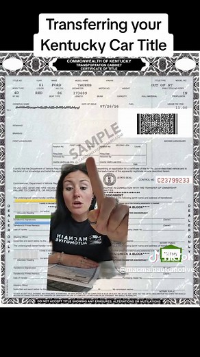 How to transfer a KY car title. I hope this is helpful to someone! #cartitle #usedcar #usedcardealer #notarypublic #kentucky #nky #buyingacar #sellingcar #fypシ゚viral #foryou