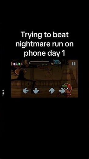 Trying to beat nightmare run on phone day 1 #fnf #fnfmod