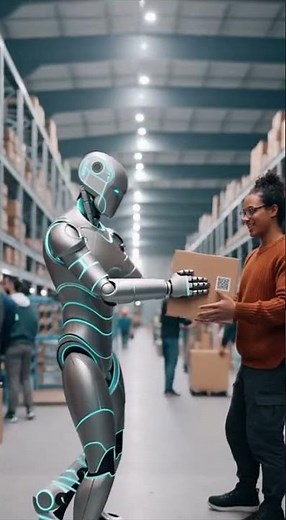 AI Robot Working in Warehouse | Future Logistics Automation Explained #cinematicai #flyingcars