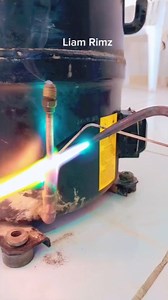 Hvac copper brazing work 🧑‍🔧 #airconditioning #compressor #hvac #trending | Liam Rimz
