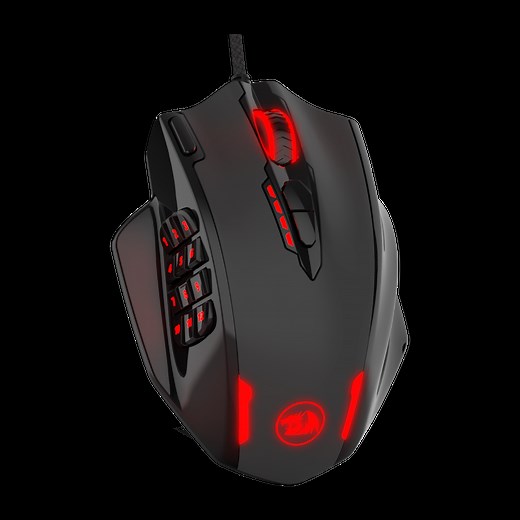 Redragon Impact M908 RGB MMO Laser Wired Gaming Mouse with 12,400DPI & 19 Programmable Mouse Buttons