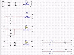 Ladder Logic on multisim demonstrating AND, OR, NAND, NOR logic : Computer Interfacing (lab 4)